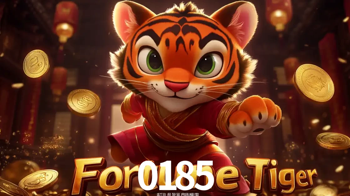 O carismático mascote do jogo de slot Fortune Tiger, um tigre fofo em pose de artes marciais, pronto para trazer sorte e multiplicadores de ganhos no cassino online 0185.